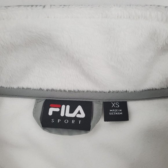 FILA Sport Women's Color Block Performance Fleece Jacket Gray/White Size XS - Picture 8 of 11